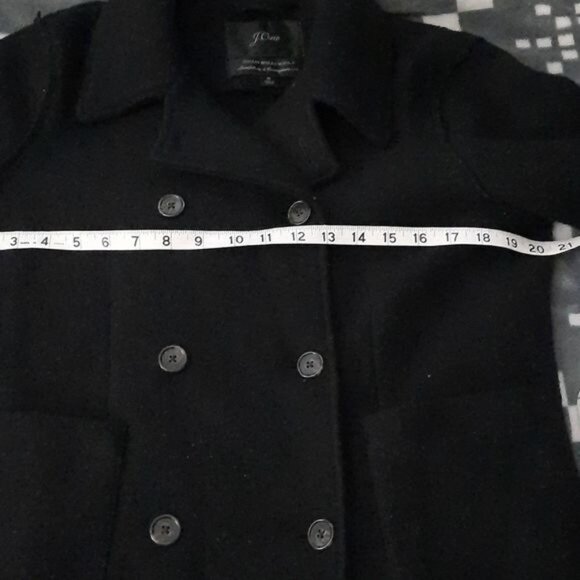 J.Crew Black Italian Boiled Wool Double Breasted Jacket Size 6 - Picture 6 of 8